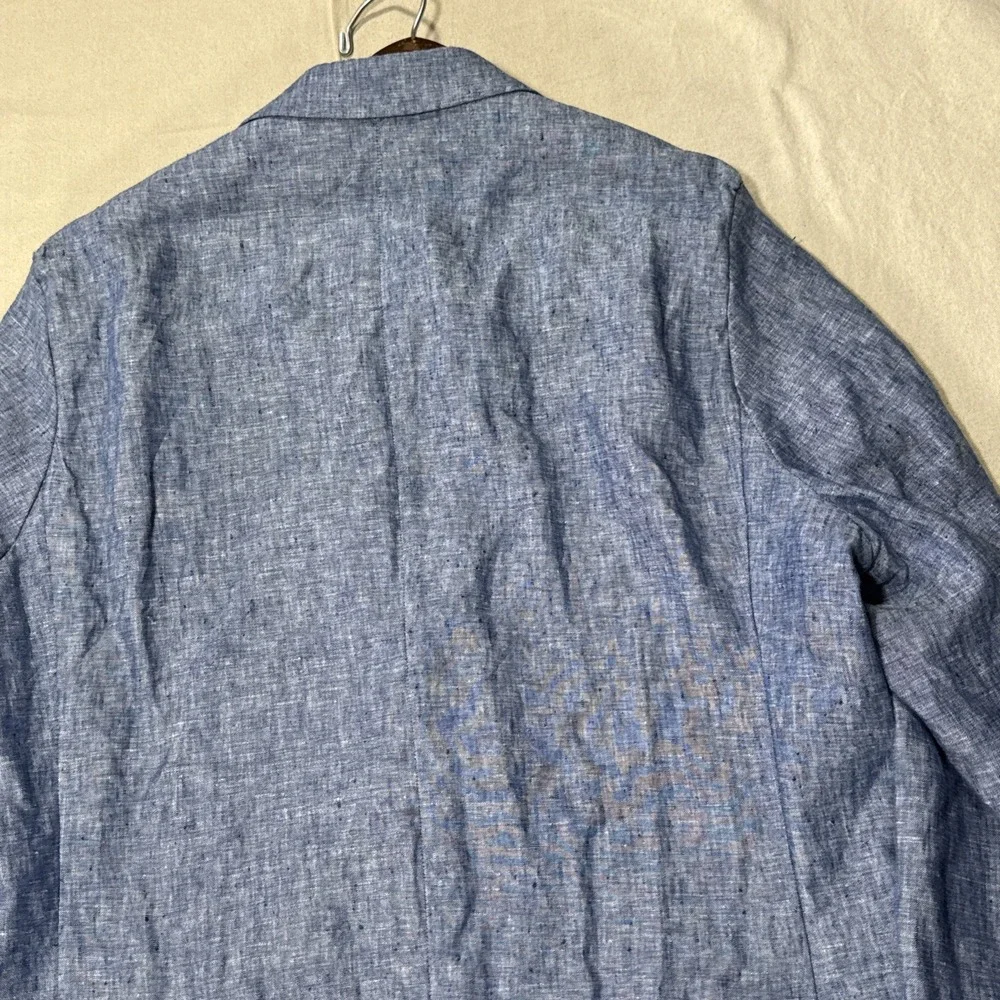 Linen Blazer Blue Tasso Elba Mens Blue Sport Coat Summer Wedding Sz Large